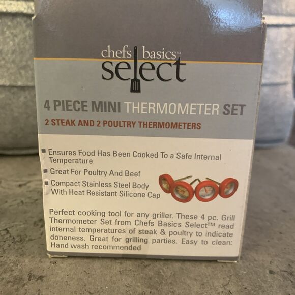 NEW Chefs Basic Select Individual Mini Thermometers 2 Steak 2 Chicken 4 Cooking - Picture 4 of 7